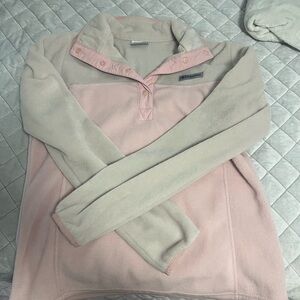 Columbia Pink and Cream Fleece Pullover
